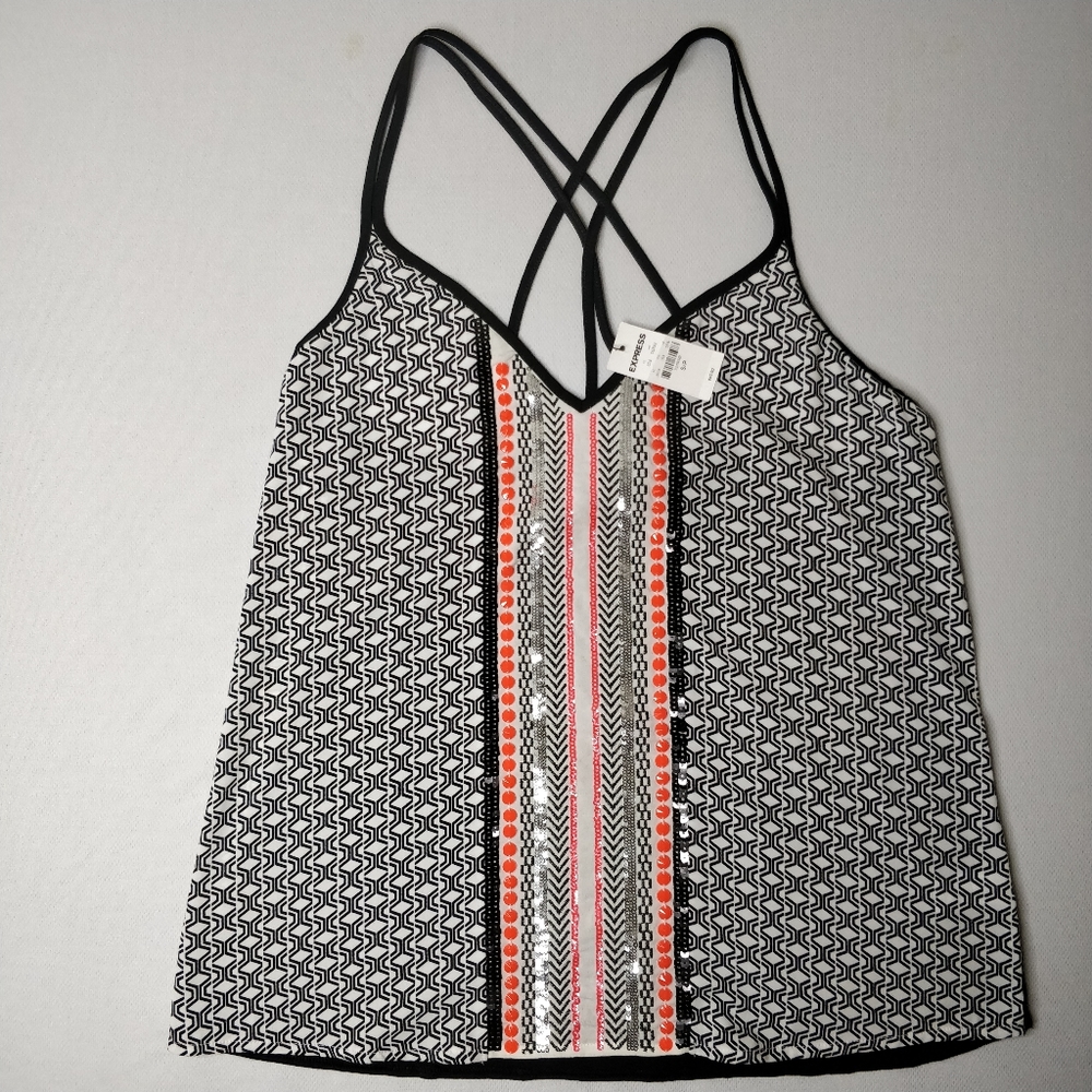 Nwt Express Tank Top Size S Sequin - Picture 1 of 6